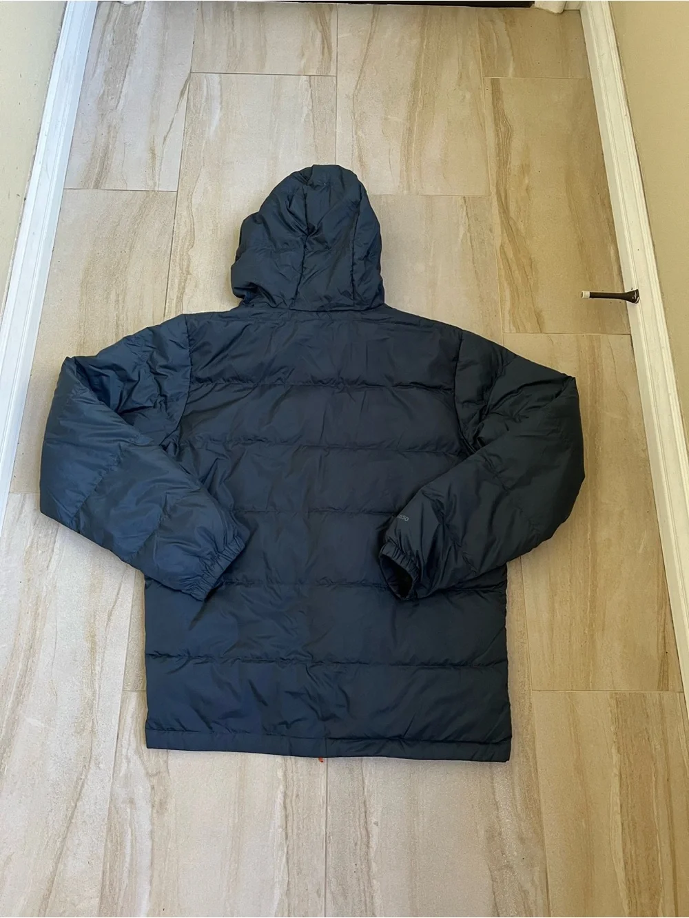 Eddie Bauer Men's Hooded Down Puffer Jacket - Dark Charcoal Blue
